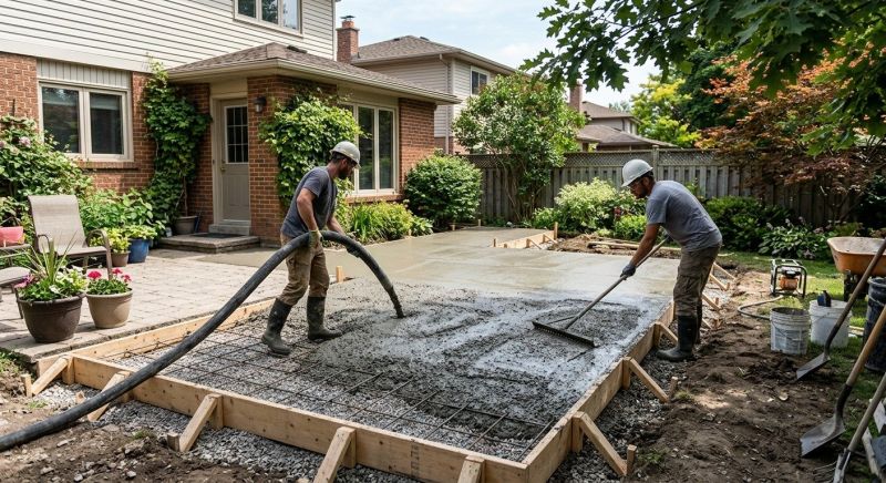Our team working on Concrete Installation projects in La Plata, MD