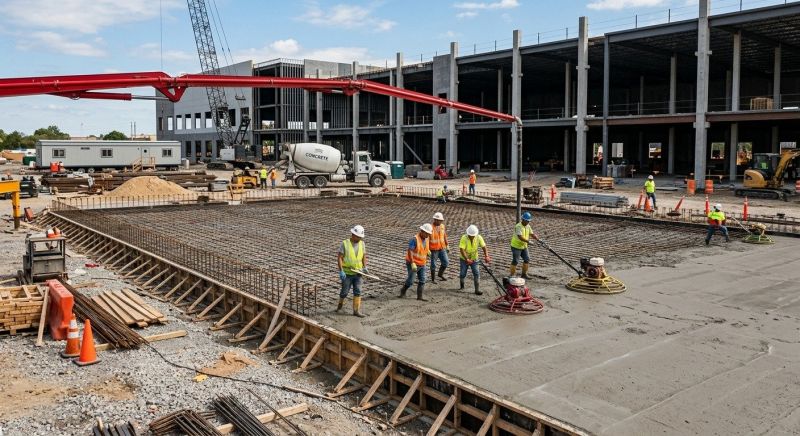 Commercial Slab Construction in Charles County, MD